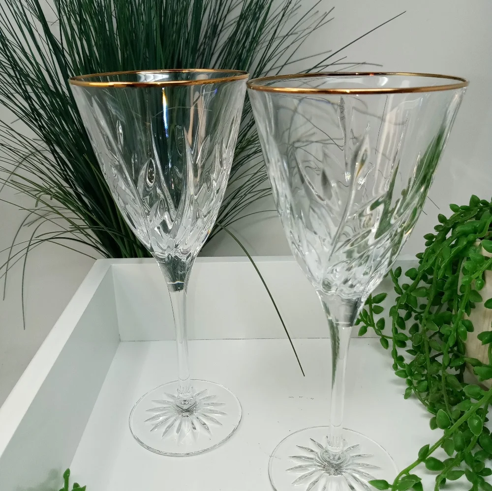 Cristal D'Arques Durand Gold Rim Crystal Glasses